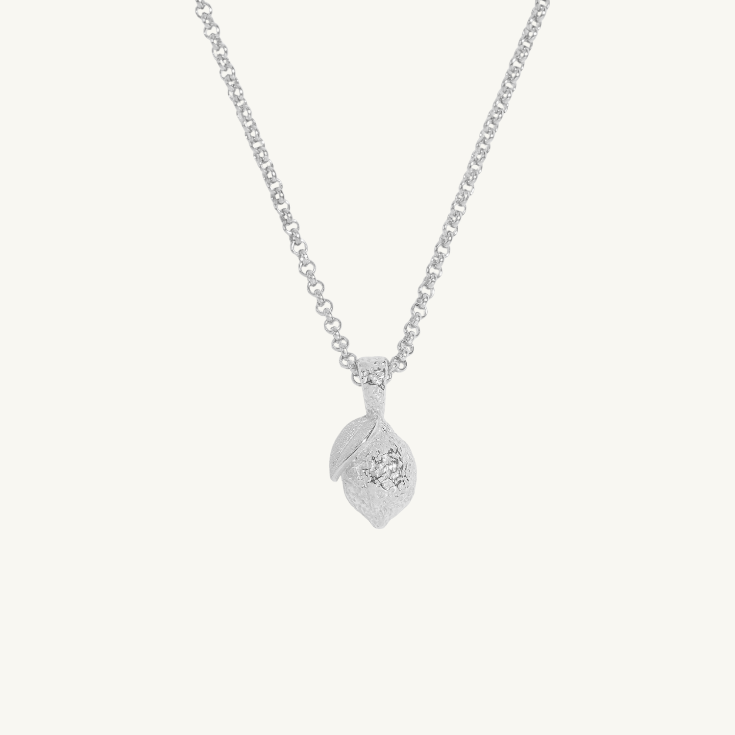 Lemon Silver Charm Necklace