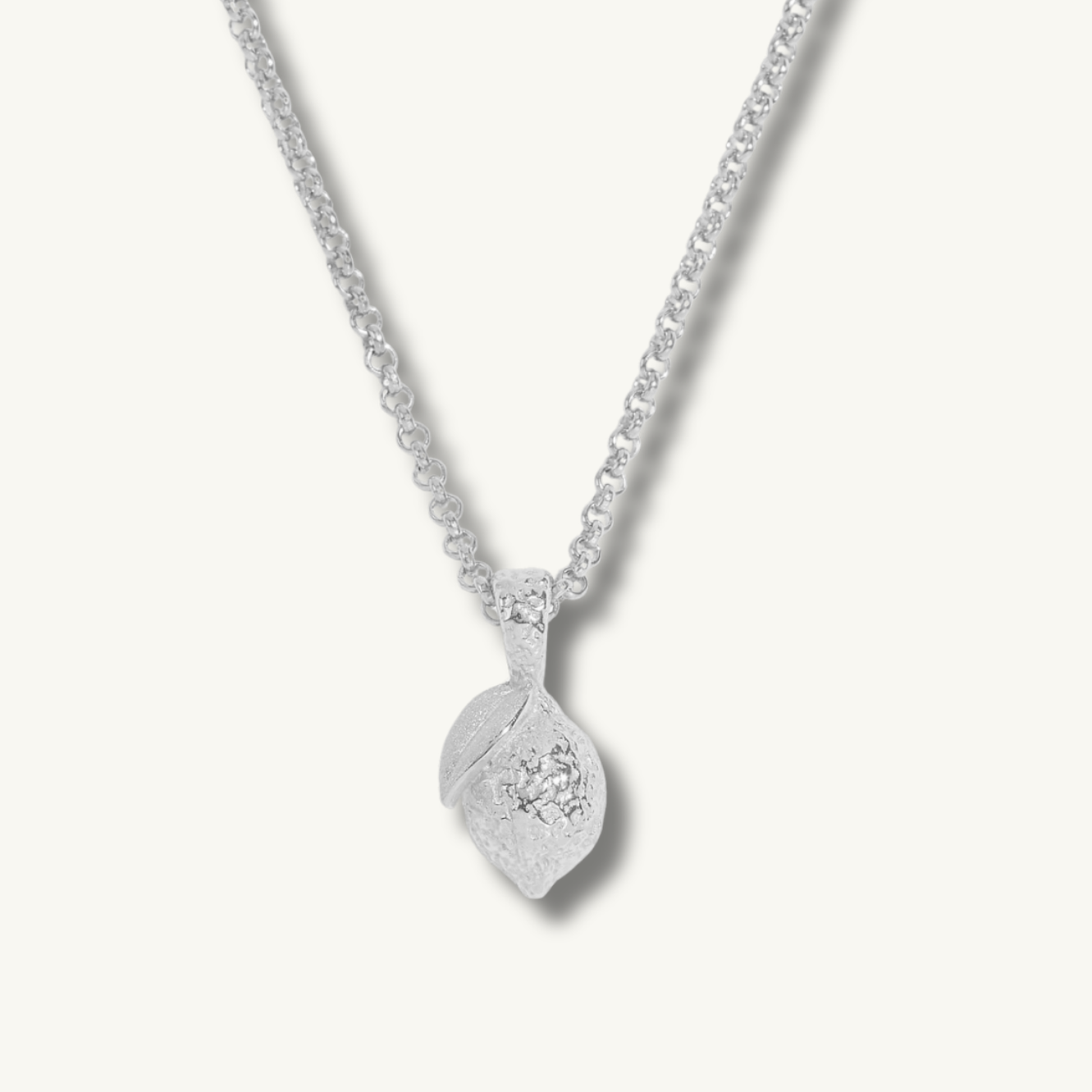 Lemon Silver Charm Necklace