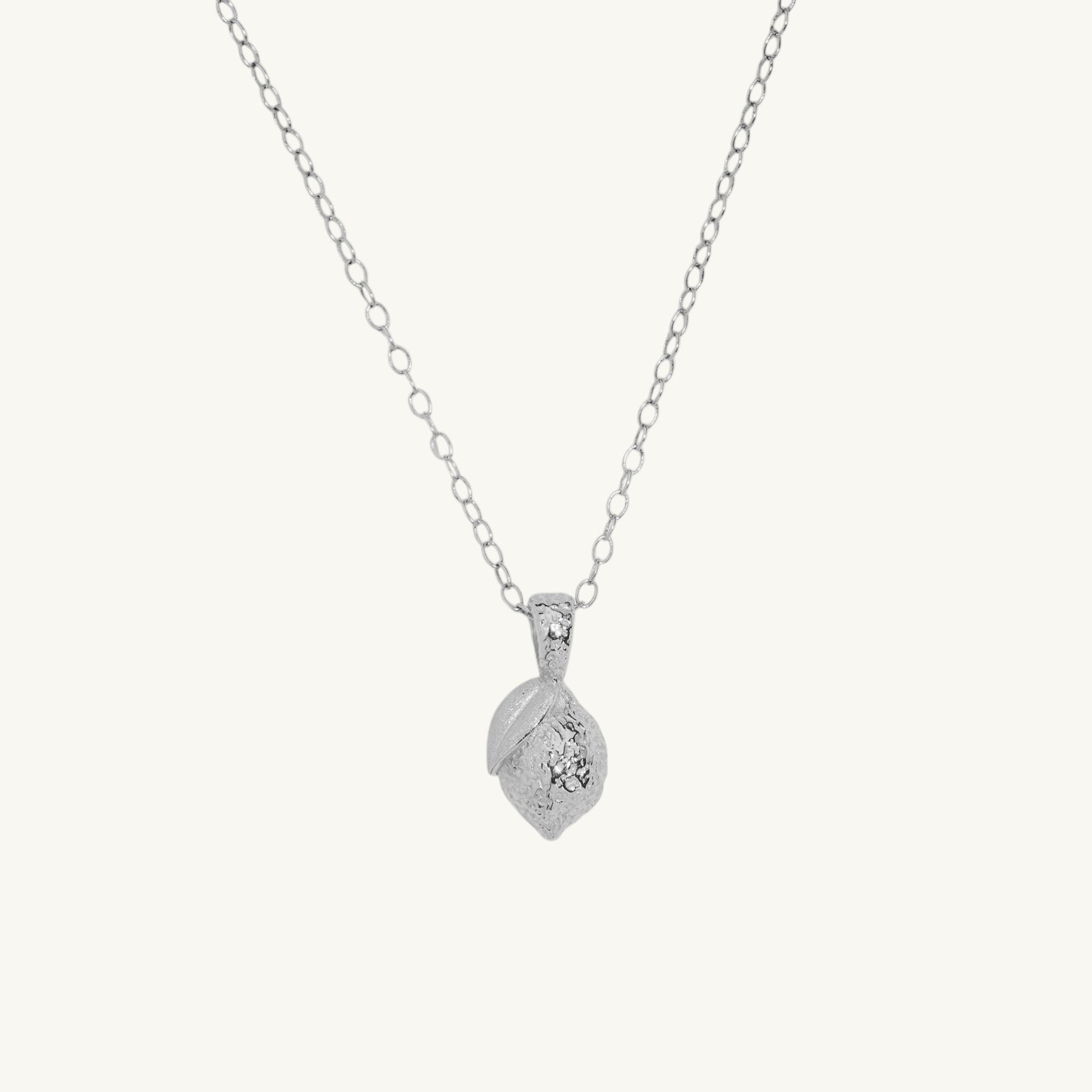 Lemon Silver Charm Necklace
