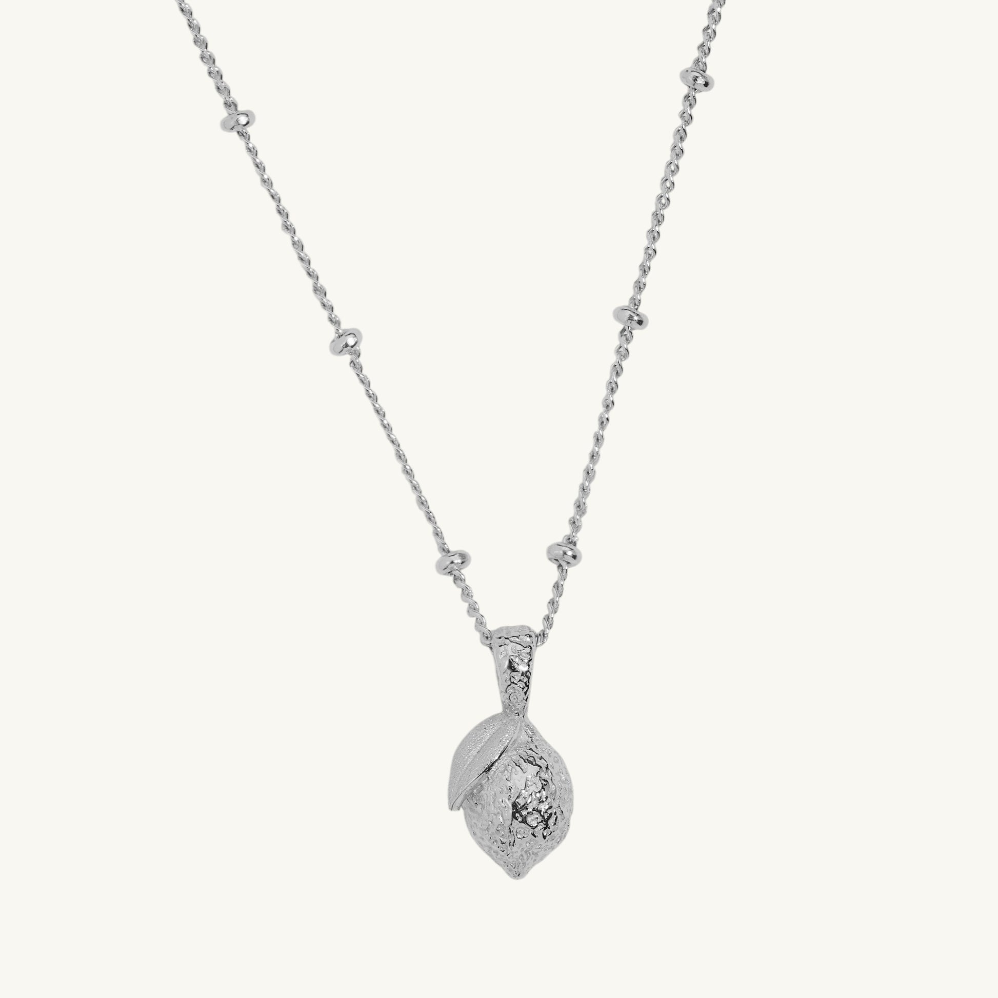 Lemon Silver Charm Necklace