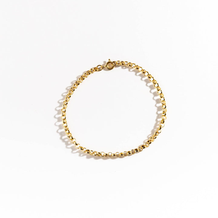 Round Rolo Gold Chain Bracelet