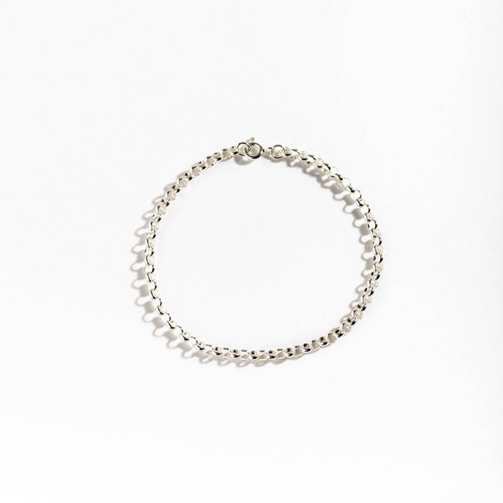 Round Rolo Silver Chain Bracelet