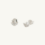  Sparkly Marquise Fan Silver Stud Earrings