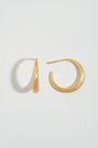 Brushed Medium Tapered Hoop Earrings (20mm)