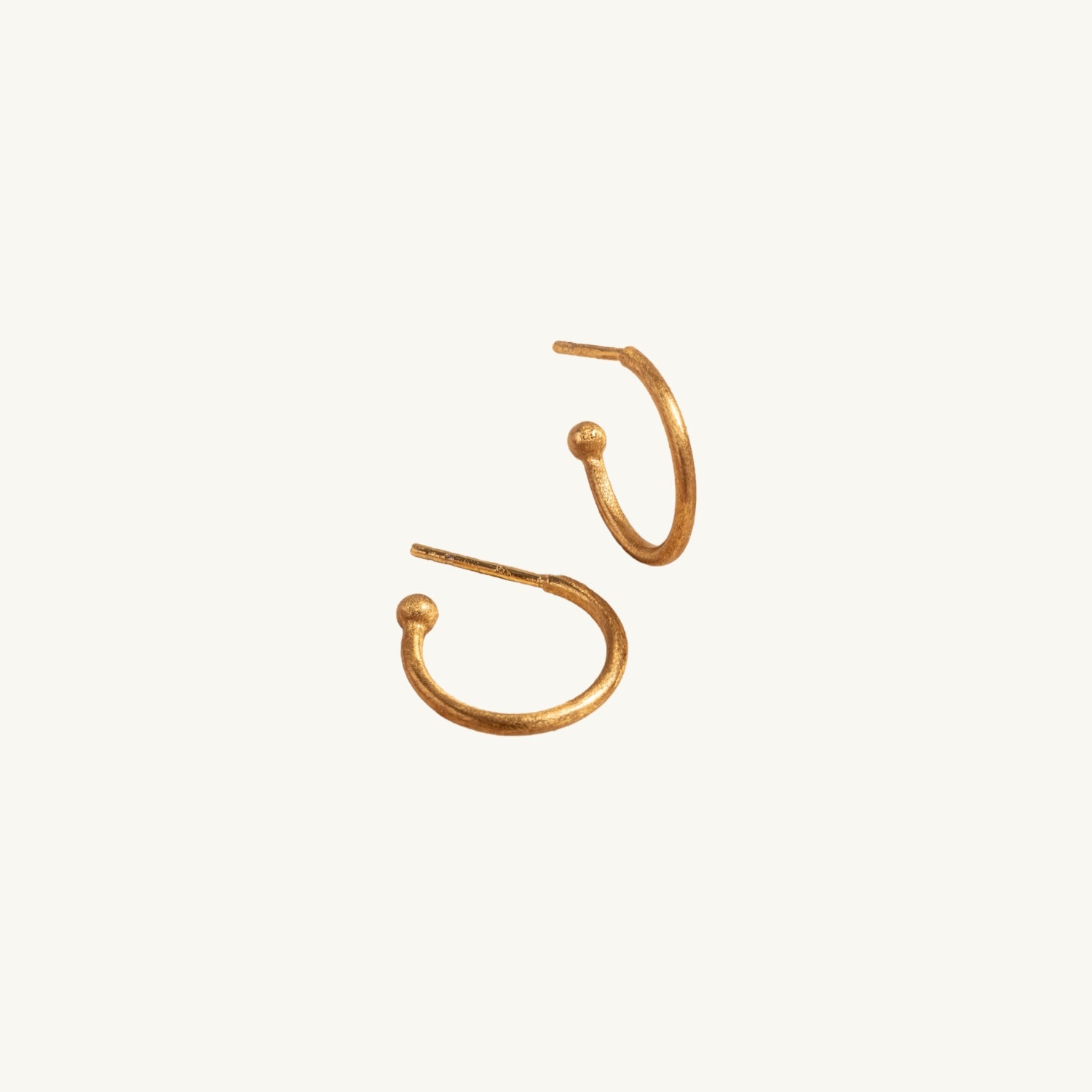 Minimalist Gold Brushed Hoop Earrings