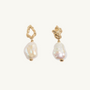 Pearl Gold Vermeil Lichen Drop Earrings