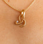14k Gold Vermeil Shorthand Charm Pendant Meaning Courage sitting on Oval Connector and Rolo Chain Necklace - Claire Hill Designs