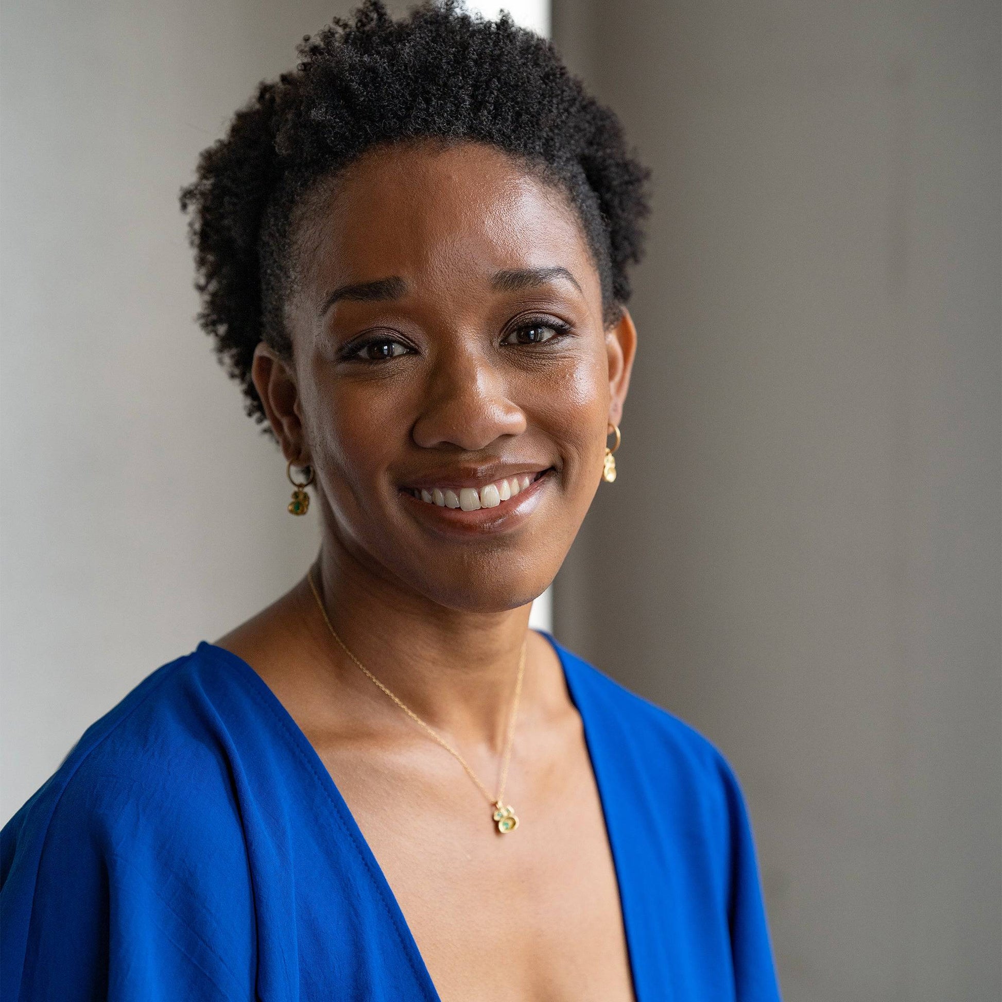 Emerald and Gold Birthstone Lichen Pendant Necklace