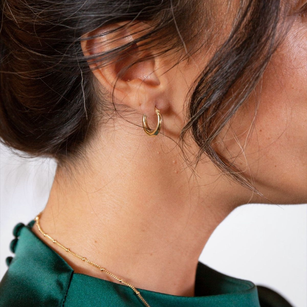 9ct Solid Gold Curved Hoop Earrings