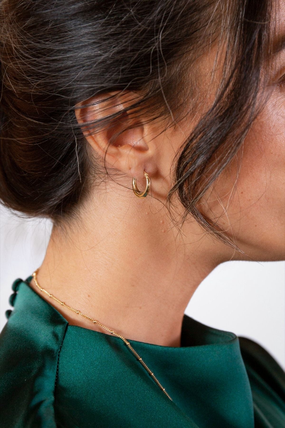9ct Solid Gold Curved Hoop Earrings