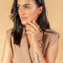model wears Large 9k Solid Gold Hoop Earrings (20mm)
