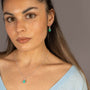 model wears Amazonite Silver Lichen Pendant Necklace - 