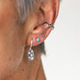 Mystic Star Silver Dog Tag Huggie Earrings