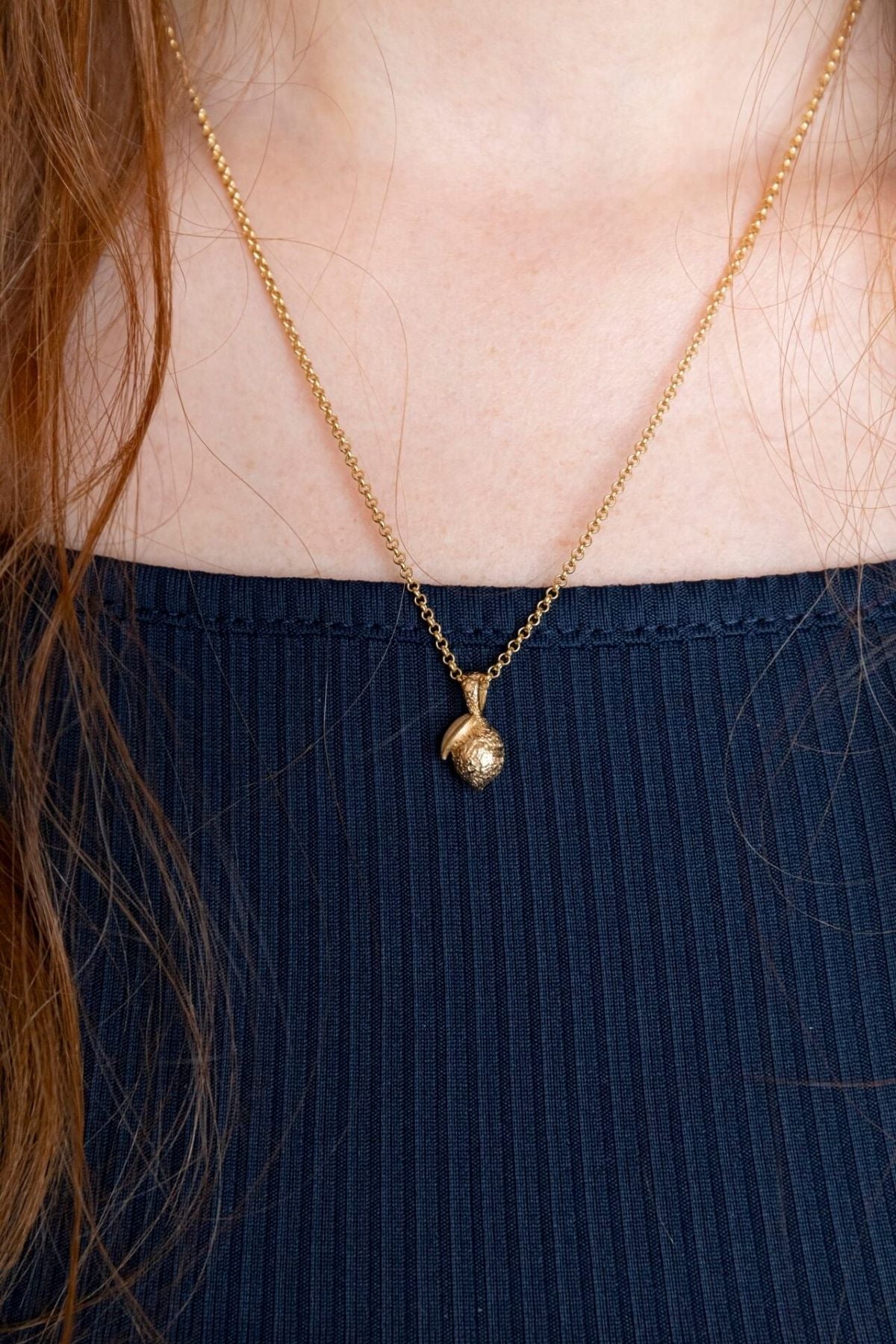 model wears Lemon Gold Charm Necklace
