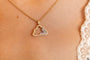 model wears Sparkly Gold Cloud Charm Necklace - close up