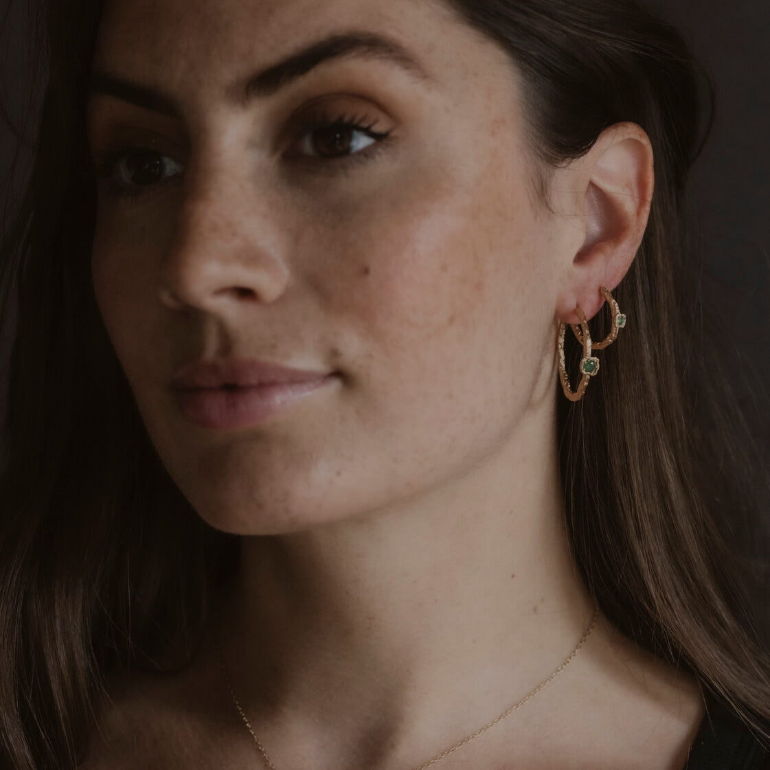 Pearl Gold Vermeil Lichen Pendant Necklace