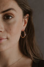 Lapis Lazuli Lichen Branch Gold Large Hoops