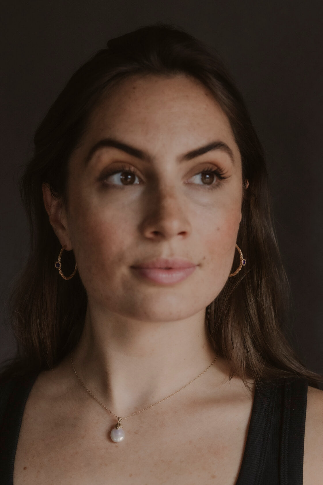 Pearl Gold Vermeil Lichen Pendant Necklace