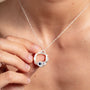 Blue Sapphire and Silver Branch Eternity Birthstone Necklace - Large