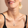 model wears Blue Sapphire and Silver Branch Eternity Birthstone Necklace - Large