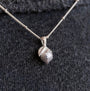 model wears silver Lemon Charm Necklace - Claire Hill Designs