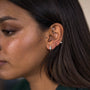 Silver Sparkly Star Huggie Hoop Earrings