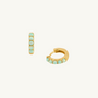 Moon Yellow Opal Gold Huggie Earrings