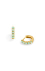 Moon Yellow Opal Gold Huggie Earrings
