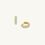 Moon Yellow Opal Gold Huggie Earrings