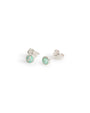 Moon Yellow Opal Silver Stud Earrings