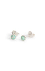 Moon Yellow Opal Silver Stud Earrings
