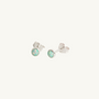 Moon Yellow Opal Silver Stud Earrings