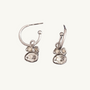 Moonstone Silver Lichen Hoop Earrings