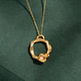Moonstone and Gold Branch Eternity Circle Necklace - Large