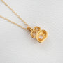 Moonstone and Gold Lichen Pendant Necklace