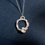 Moonstone and Silver Branch Eternity Birthstone Necklace - Large