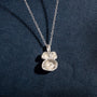 Moonstone and Silver Lichen Birthstone Pendant Necklace