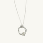 Moonstone Silver Circle Necklace (Large)