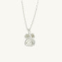 Moonstone Silver Lichen Pendant Necklace