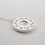 Mother of Pearl and Silver Geometric Disc Necklace - close up
