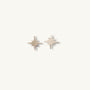 Brushed Silver North Star Stud Earrings