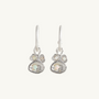 Opal Silver Lichen Hoop Earrings
