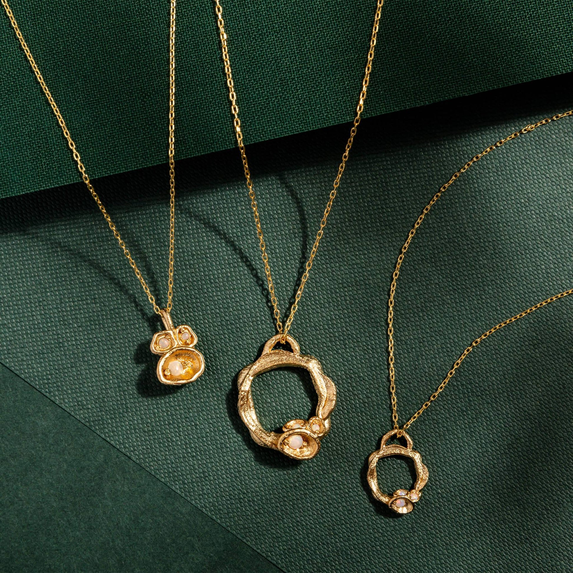 Opal 14k Gold Vermeil Birthstone Necklace Collection