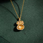 Opal and Gold Lichen Pendant Birthstone Necklace