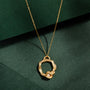 Opal and Gold Branch Eternity Birthstone Necklace - Large
