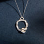 Opal and Silver Branch Eternity Birthstone Necklace - Large