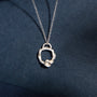 opal gemstone and silver small eternity birthstone branch necklace