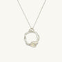 Opal Silver Circle Necklace (Large)