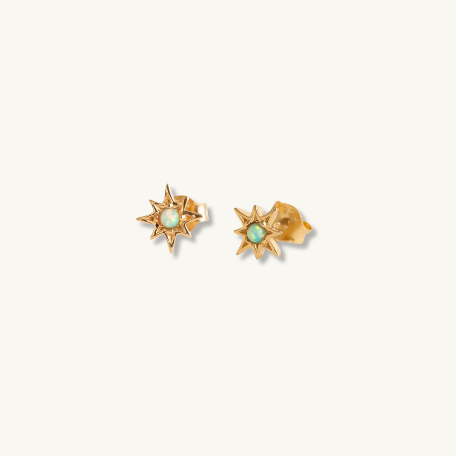 Opal Gold Star Mini Stud Earrings