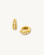 Pearl Gold Huggie Hoop Earrings
